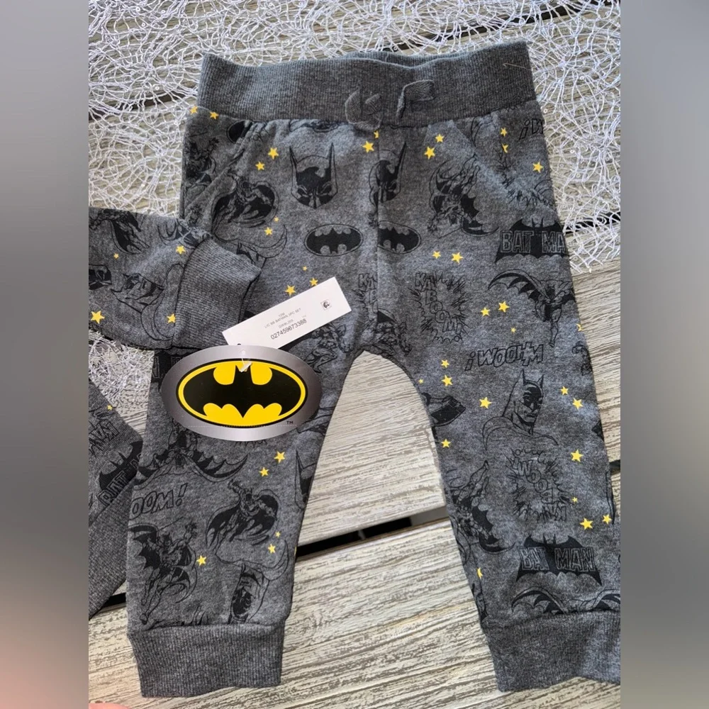 Baby Boys Marvel Batman Sweatsuit, Grey and Black, Sz 12 Months